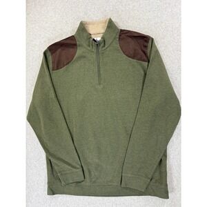 Sharp Lad 1/4 Zip‎ Cotton Blend Pullover Sweater (Men's XL) Green